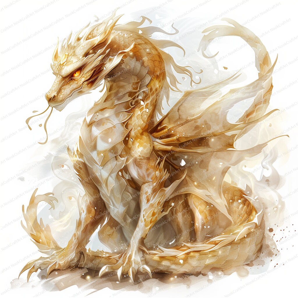 14 ゴールデンドラゴンのクリップアート | 中国のドラゴン | 印刷可能