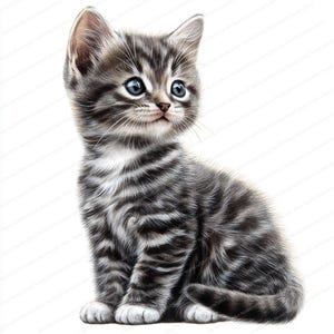 16 cliparts chaton | Chat mignon | Clipart aquarelle imprimable | JPG de haute qualité | Téléchargement numérique | Créations en papier | Journaux indésirables