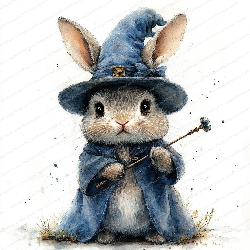 17 魔法の帽子のウサギのクリップアート | 魅惑的なウサギの