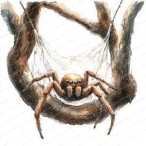 19 clipart hangmat spinnen | Unieke webdesignkunst | Afdrukbare aquarel clipart | Hoge kwaliteit JPG's | Papierkunst | Junkjournaal