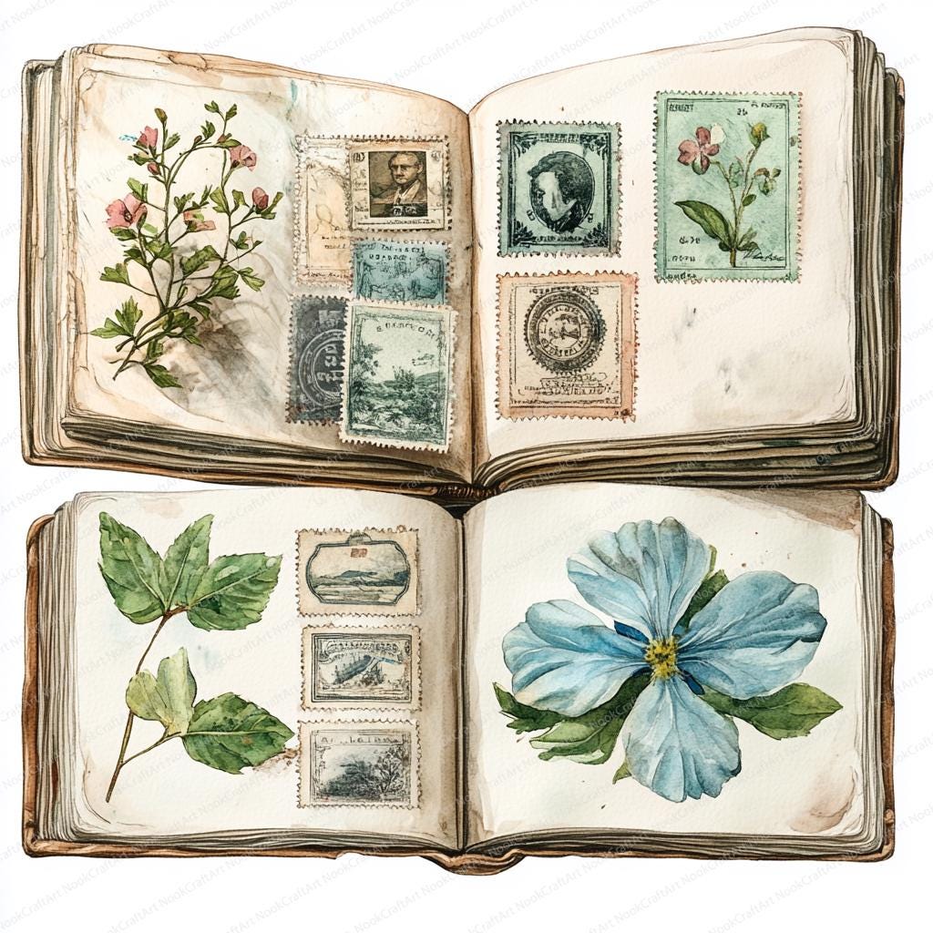 20 Stamp Collection Clipart | Vintage Postage Stamp Illustrations ...