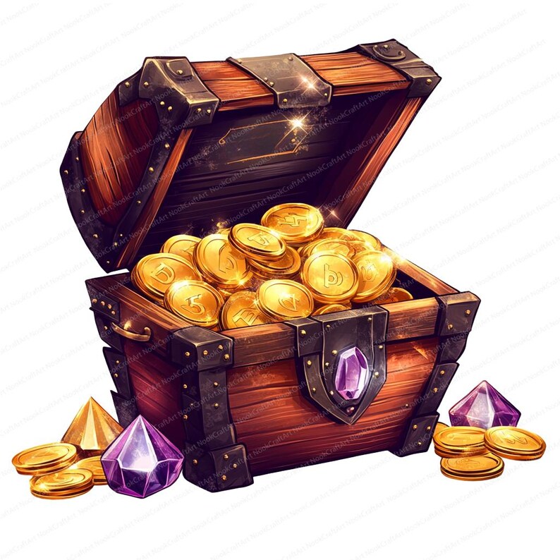 14 Treasure Chest Clipart Treasure Chest Illustration Print High