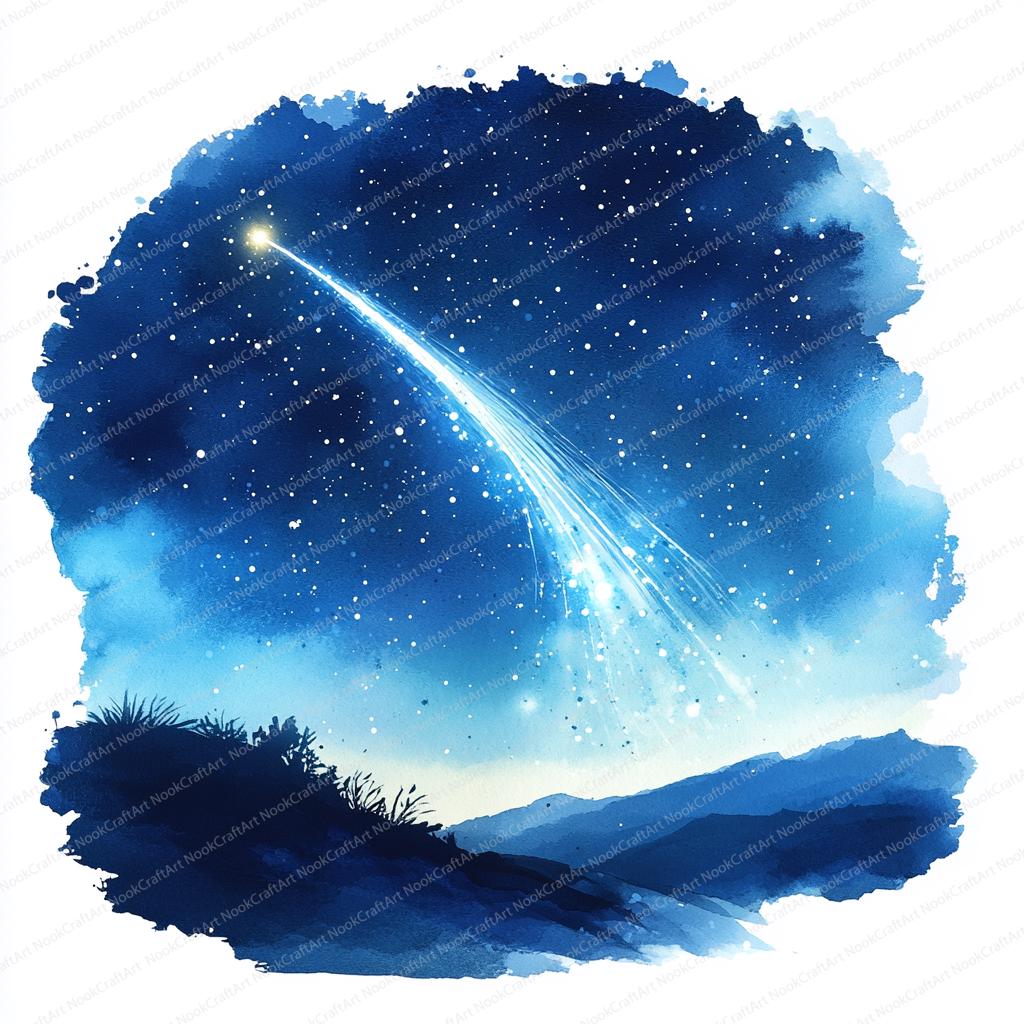 20 星空クリップアート | 彗星と天体の星 | 印刷可能な水彩クリップ