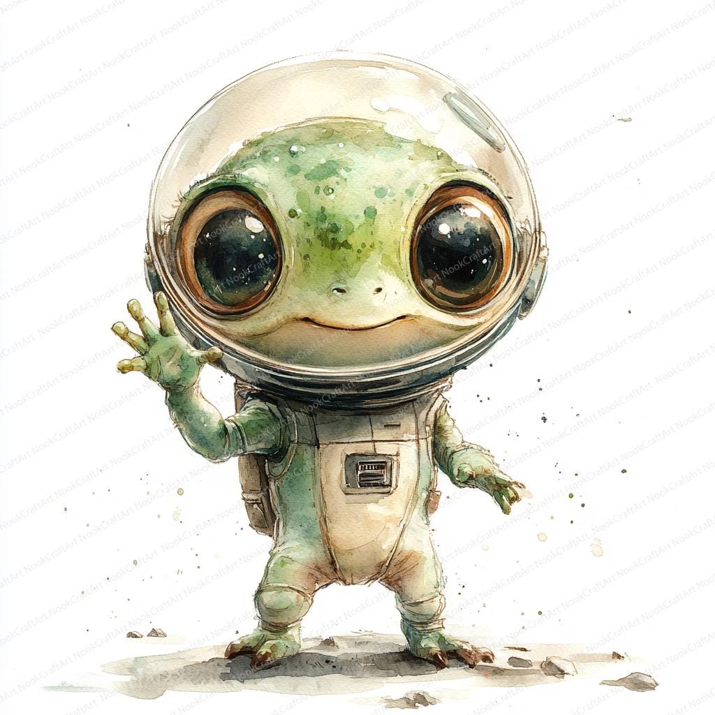 23 Alien Clipart Illustration | Colorful Extraterrestrial Art ...