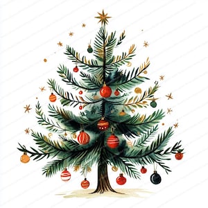 16 Clipart di alberi di Natale popolari scandinavi / Alberi di Natale nordici / Clipart stampabili / JPG di alta qualità / Download digitale / Diari