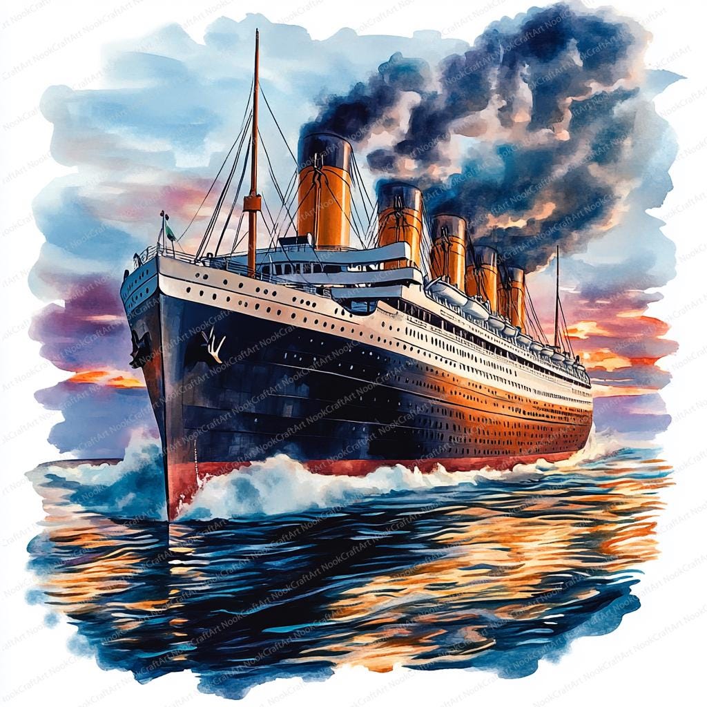 14 タイタニックの水彩画クリップアート | タイタニックのイラスト