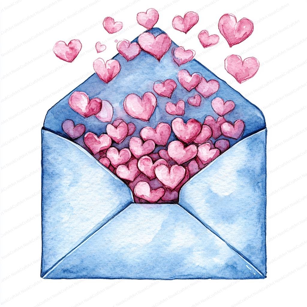 20 Romantic Love Letters Clipart | Envelopes of Affection Art ...