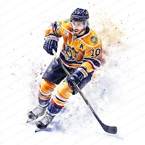 20 Ice Hockey Clipart | Hockey Player Designs | Printable Watercolor Clipart | High Quality JPGs | Digital Download | Paper Craft