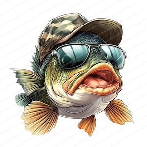 15 divertidos dibujos de peces bajos / dibujos de peces / dibujos de acuarela imprimibles / archivos JPG de alta calidad / descarga digital / manualidades de papel / diario basura