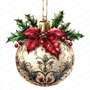 20 kerstclipart | Feestelijke decoratie-clipart | Afdrukbare aquarel clipart | Hoge kwaliteit JPG's | Digitale download | Papiermodellen