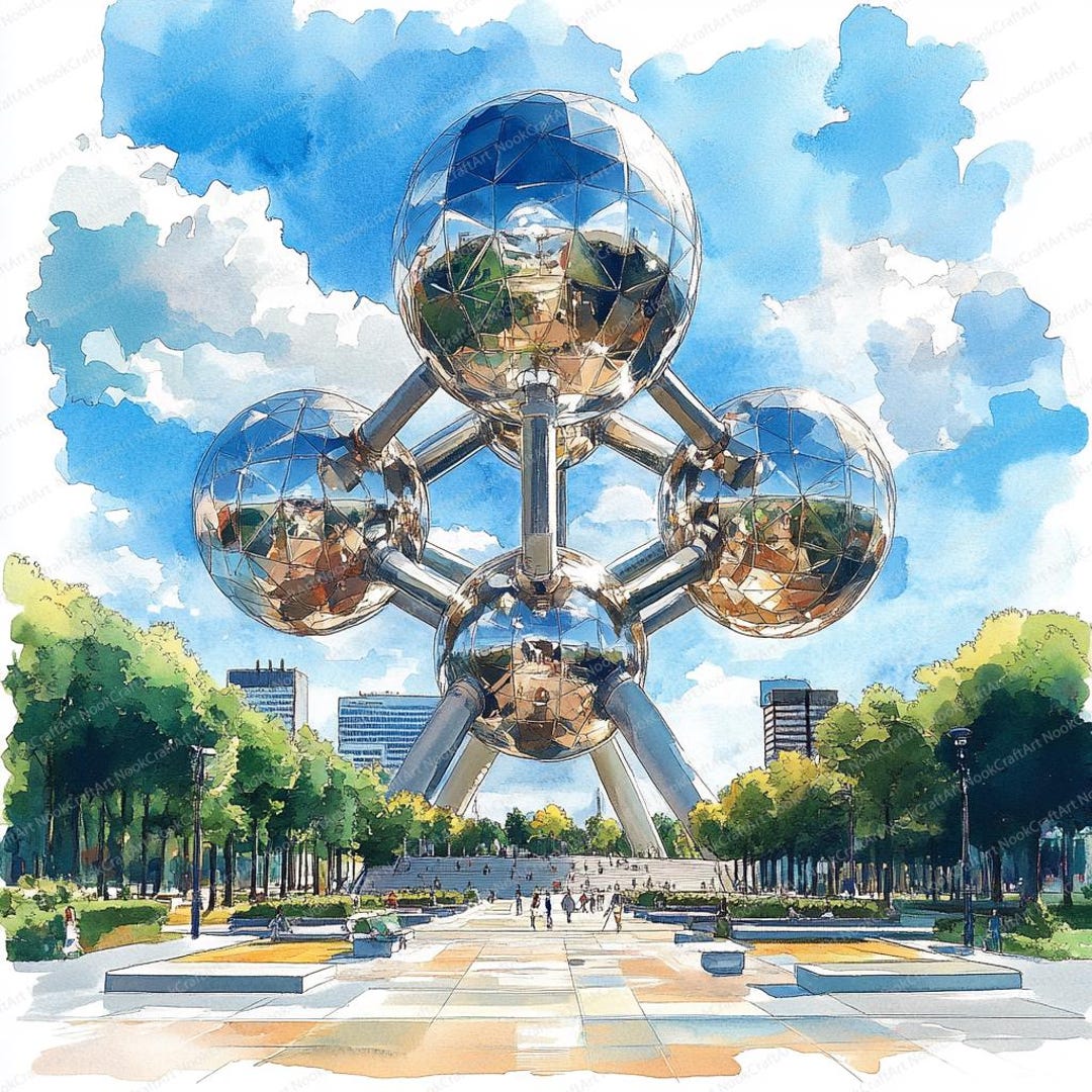 21 Atomium Inspired Clipart | Iconic Belgian Landmark Art | Printable ...