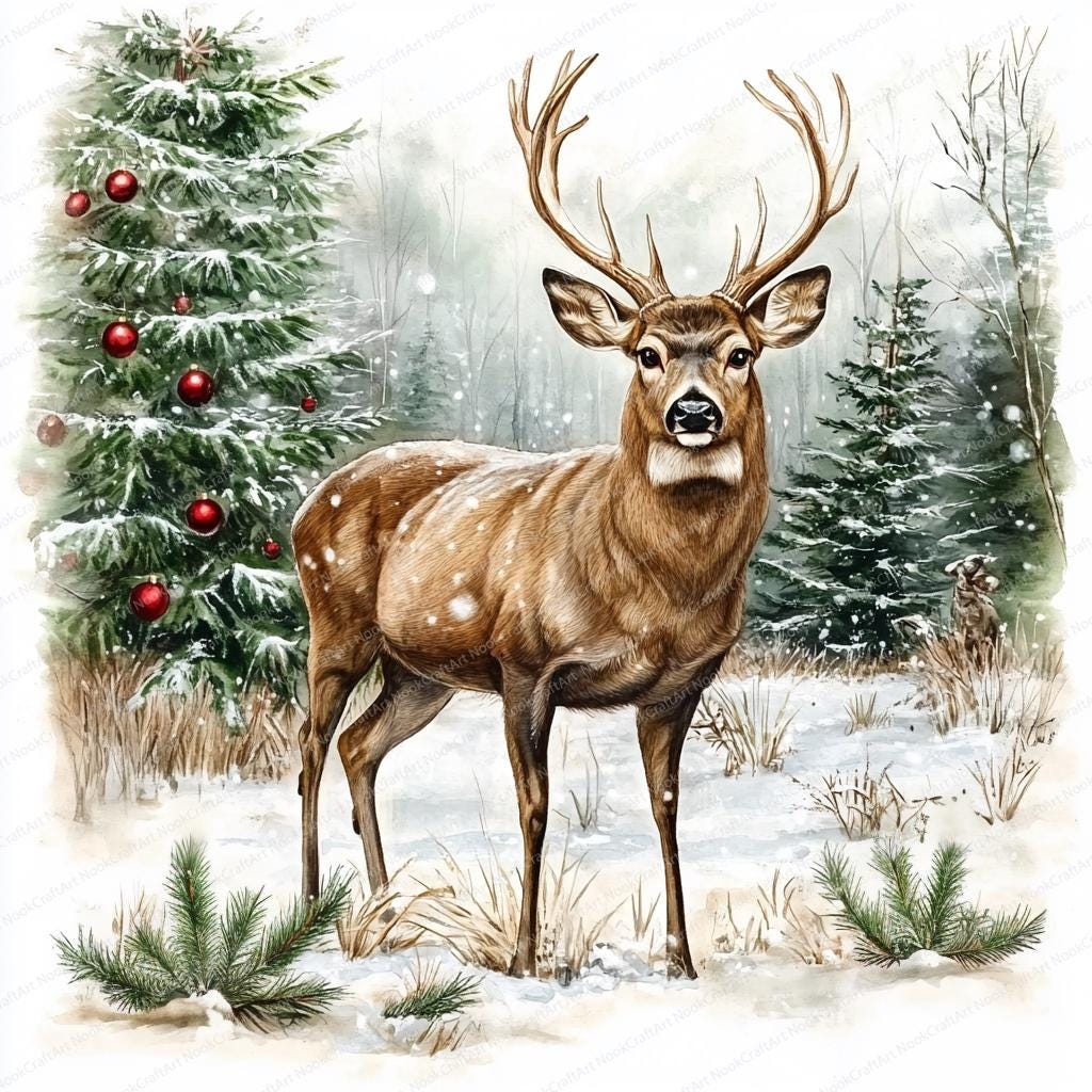 20 Christmas Deer Clipart Bundle | Reindeer Clipart | High Quality Jpgs ...
