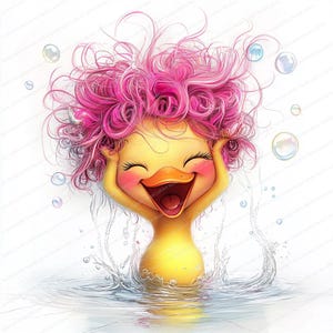 20 imágenes prediseñadas de patos caprichosos / adorables diseños de patitos feos / JPG de alta resolución / Descarga instantánea / Imprimibles en acuarela, uso comercial
