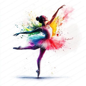 16 imágenes prediseñadas de bailarina de ballet / Paquete de imágenes prediseñadas de bailarina / Imágenes prediseñadas de acuarela imprimibles / JPG de alta calidad / Descarga digital / Manualidades de papel
