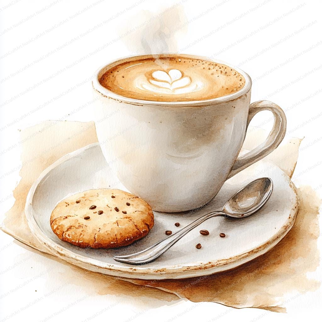 18 Kaffeetasse Clipart-Set | Löffel und Keks-Illustration | Druckbare  Aquarell Clipart | Hochwertige JPGs | Papiermodell | Junk Journal - Etsy  Österreich, image size:1024x1024