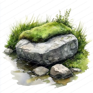 20 Clipart di magia del muschio / Elementi della natura incantevoli / Clipart di acquerelli stampabili / JPG di alta qualità / Lavoretti di carta / Diario di spazzatura