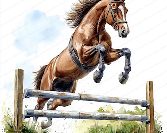 18 ジャンプする馬のクリップアート | 乗馬バリアーアート | 印刷可能