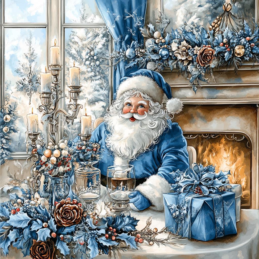 20 枚の水彩シャビーシックなサンタのイラスト バンドル | 印刷可能な