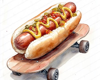 絵画 hot dog Girl With a Hotdog Digital Print 