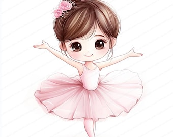 18 Cute Ballerina Clipart | Whimsical Ballerina | Printable Watercolor clipart | High Quality JPGs | Digital download | Paper craft