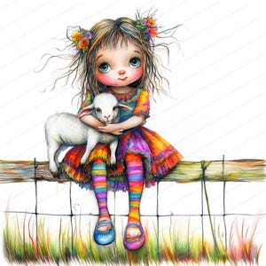 Clipart lunatique de chèvre | 14 fichiers JPG aquarelle haute résolution | Idéal pour le journal indésirable, le scrapbooking et la fabrication de cartes | Designs fantastiques et originaux