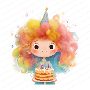 20 Quirky Birthday Cake Clipart | High Res Watercolor JPGs | Digital Download Kit for Junk Journals, Scrapbooking & Card Making