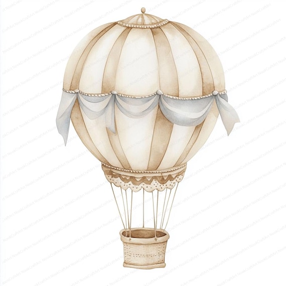 19 Hot Air Balloons Clipart | Nursery Wall Decor | Printable Watercolor Clipart | High Quality JPGs | Digital Download | Paper Craft
