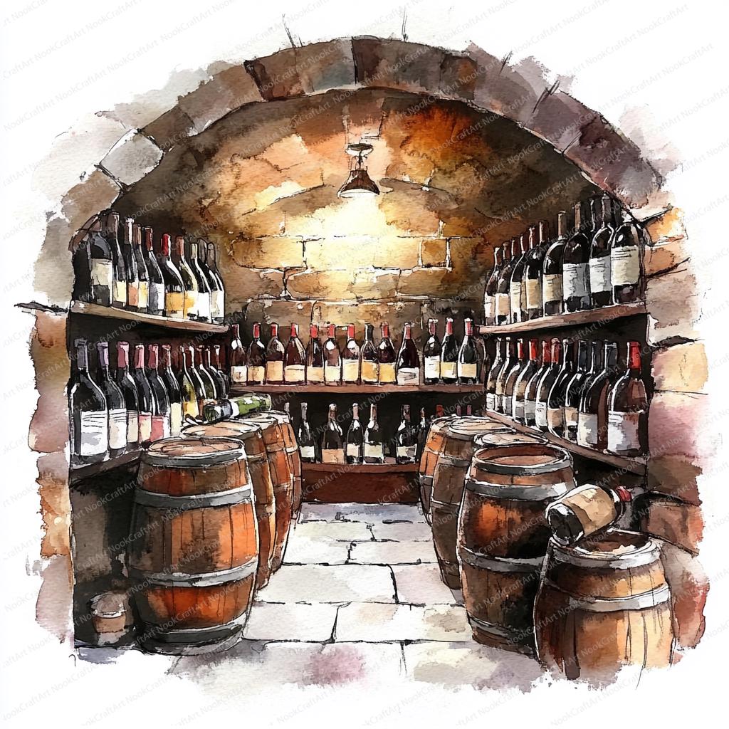 18 Rustic Wine Cellar Clipart | Vintage Wine Illustration | Printable ...
