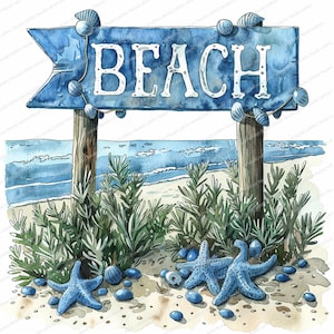 Watercolor Nautical Collection Clipart | 20 Beach Clipart | High Quality JPGs | Digital download | Paper craft | junk journals