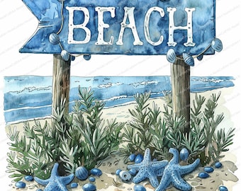 Watercolor Nautical Collection Clipart | 20 Beach Clipart | High Quality JPGs | Digital download | Paper craft | junk journals