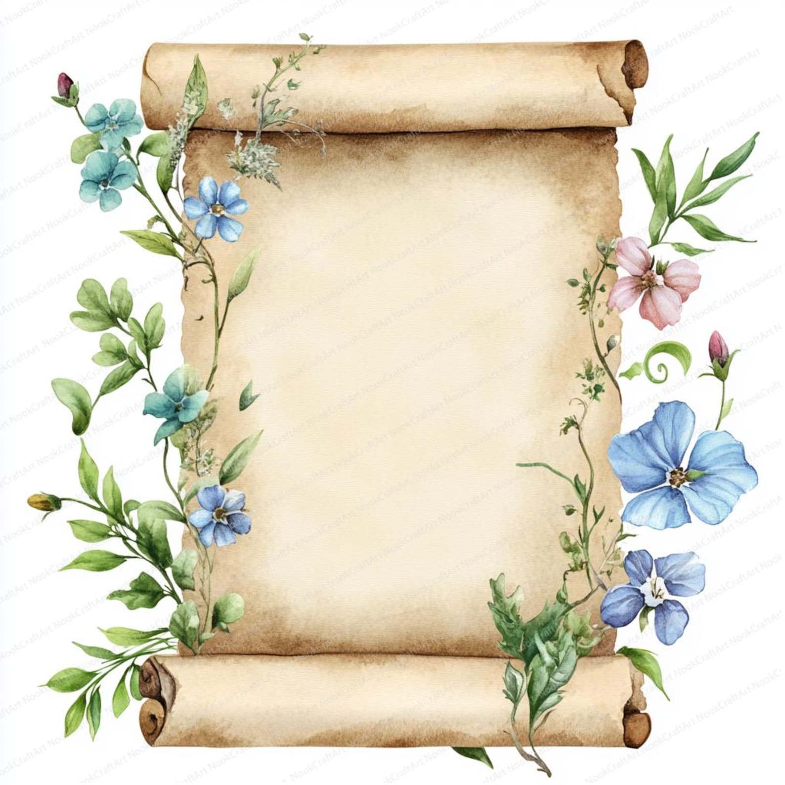14 Vintage Scroll Clipart | Vintage Floral Paper Design | Printable ...