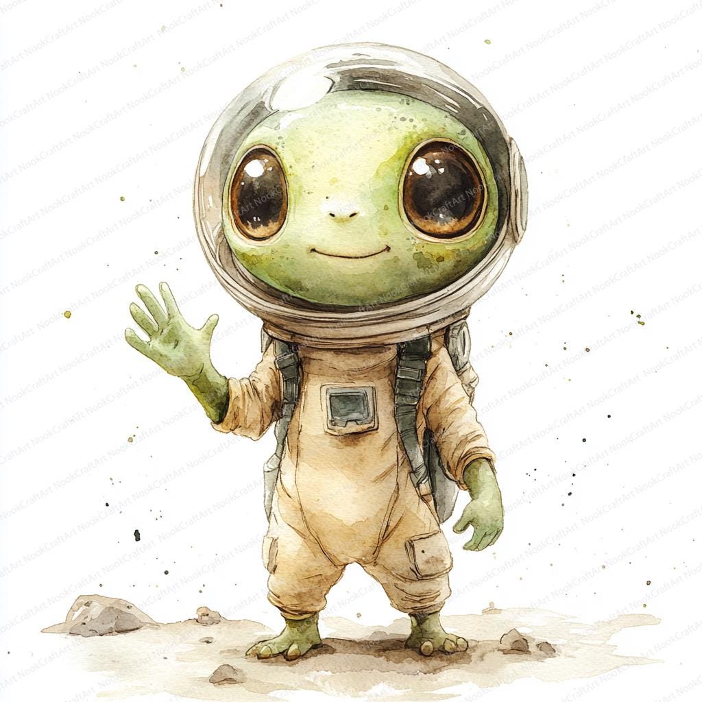 23 Alien Clipart Illustration | Colorful Extraterrestrial Art ...
