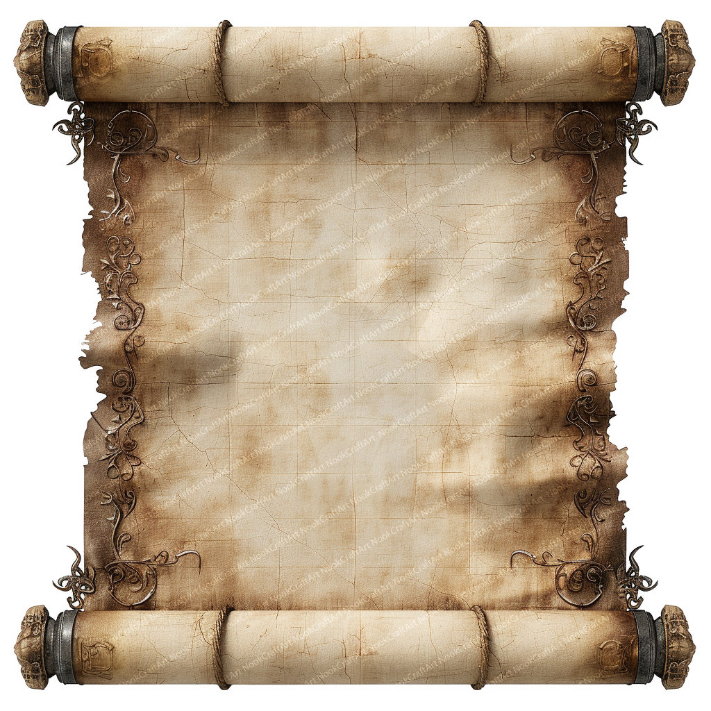 14 Medieval Scroll Clipart, Vintage Scroll, High Quality Jpgs