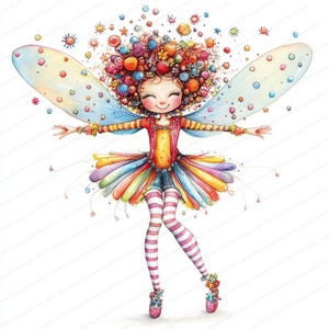 Whimsical Fairy Clipart | 14 High Res Watercolor JPGs | Printable Watercolor clipart | Digital download | Paper craft | junk journal