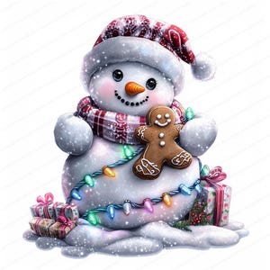 20 Watercolor Festive Snowman Clipart | Cute Snowman | Printable Watercolor clipart | High Quality JPGs | Digital download | Paper craft