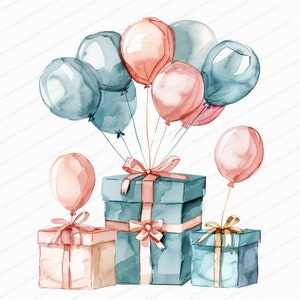 20 cliparts anniversaire | Collection Joyeux anniversaire | Clipart aquarelle imprimable | JPG de haute qualité | Téléchargement numérique | Créations en papier