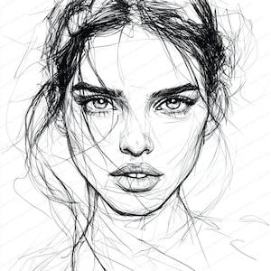 14 vrouwengezicht cliparts | Eenvoudig gezicht lijntekeningen clipart | Afdrukbare aquarel clipart | Hoge kwaliteit JPG's | Digitale download | Papierkunst