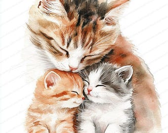 ダルメシアンと子猫の絵 14 かわいい猫と子猫のクリップアート セット 2 | かわいい子猫の愛の