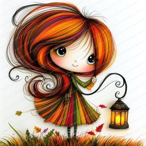 15 Autumn Leaf Enchantress | High-Quality JPGs | Autumn Dolls Printable Art | Digital Download with Commercial Use for Crafts