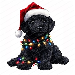 14 clipart de filhotes de goldendoodle de natal | filhotes de natal | clipart aquarela para impressão | JPGs de alta qualidade | artesanato em papel | diário de lixo