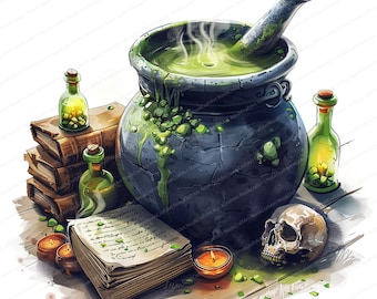 14 Witch's Cauldron Clipart | Halloween Clipart | Digital Clipart | High Quality JPGs | Digital download | Paper craft | junk journals