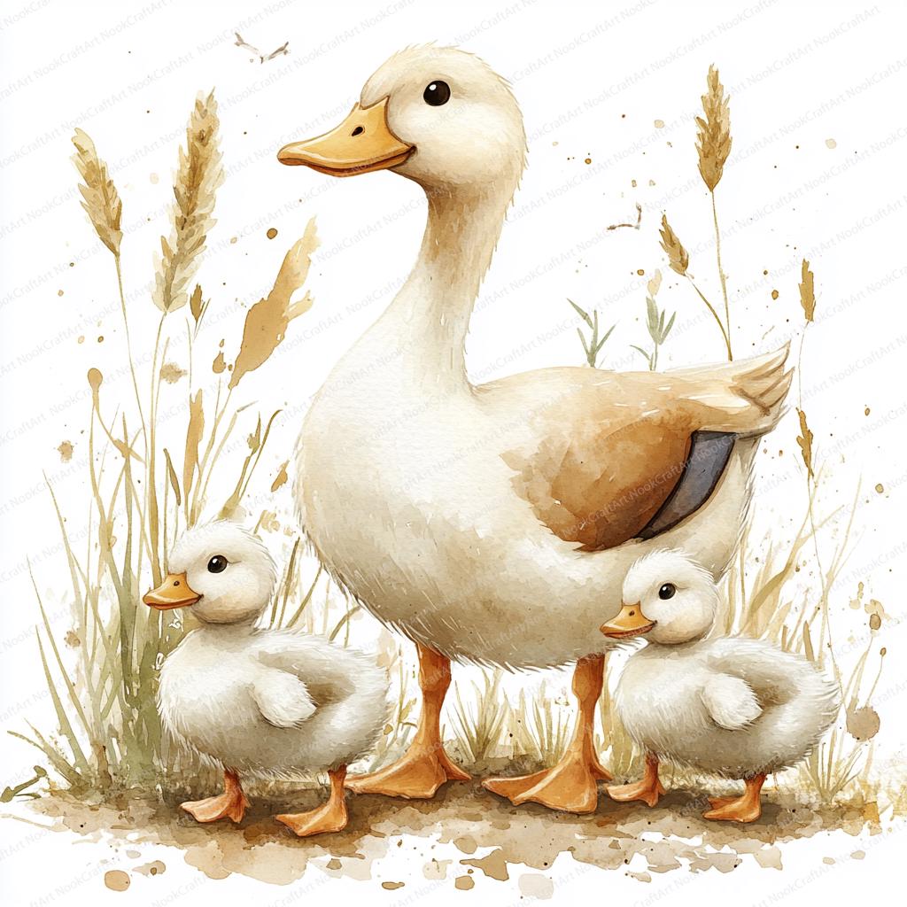 21 Duck Family Farm Clipart | Cute Ducks With Ducklings Art | Printable ...
