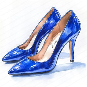 16 Watercolor Luxury Shoes Clipart | Printable Watercolor clipart | High Quality JPGs | Digital download | Paper craft | junk journal
