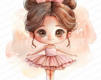14 Ballerina Clipart | Dancing Ballerina | Printable Watercolor clipart | High Quality JPGs | Digital download | Paper craft | junk journals