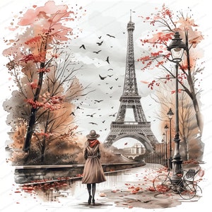15 clipart vintage de Paris | Atmosfera aconchegante de Paris | Cartão postal de Paris | JPG de alta qualidade | Download digital | Artesanato em papel | diários de lixo