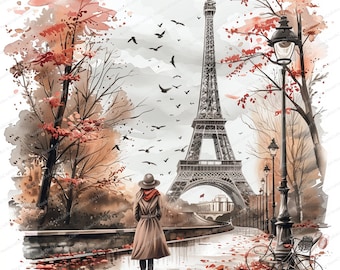 15 Vintage Paris Clipart | Cozy Atmosphere of Paris | Paris Postcard | High Quality JPG | Digital download | Paper craft | junk journals