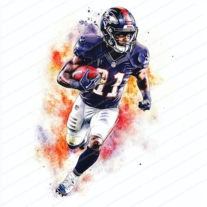 20 cliparts American Football-speler | Afdrukbare aquarelkunst | Hoge kwaliteit JPG's | Digitale download | Papiermodellen | Sublimatieontwerpen