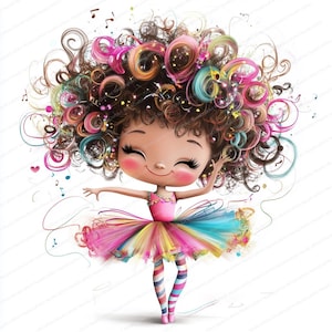 19 Clipart di ballerine stravaganti / Disegni effimeri stravaganti / Ragazze di balletto ad acquerello / Download immediato / Artigianato di carta stampabile