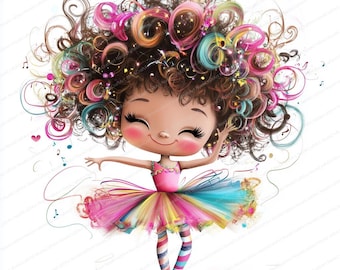 19 Clipart ballerine décalée | Designs éphémères fantaisistes | Filles de ballet aquarelle | Téléchargement instantané | Créations en papier imprimable