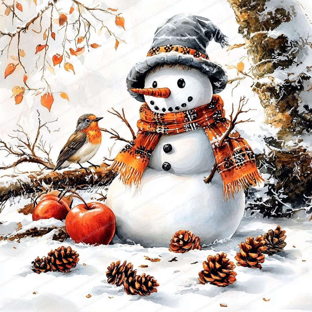 クリスマス雪だるまのクリップアート 15 点 | かわいい雪だるまの